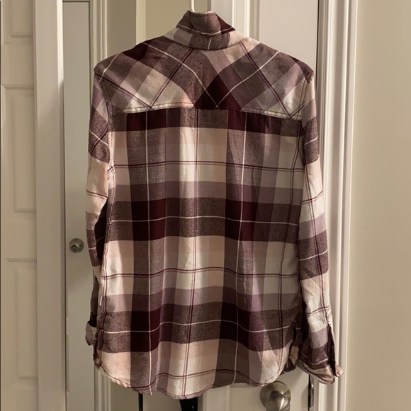 Garage Maroon Boyfriend Fit Flannel - Picture 2 of 2